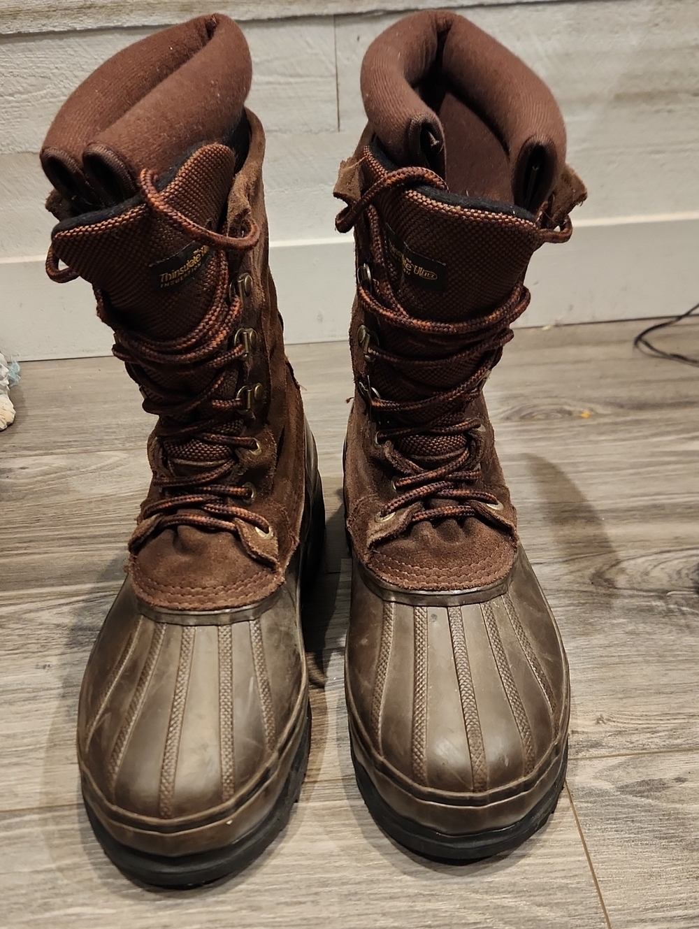 Cabela's Brown Men's Insulated Waterproof Lace-Up Duck Boots Sz 10